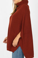 Load image into Gallery viewer, Tiegen&#39;s Turtleneck Poncho Sweater (Plus Size)