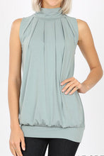 Load image into Gallery viewer, High Neck Pleat (light green)
