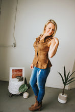 Load image into Gallery viewer, Military Style Suede Peplum
