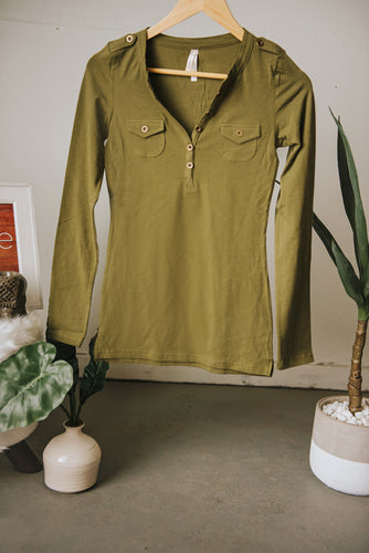 Double Pocket Henley  (more colors!)